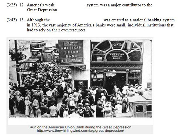 Crash Course US History Worksheet 33: The Great Depression