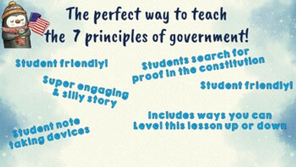 FLIPRCS- the 7 PRINCIPLES of Government Puffin- an engaging story and activity