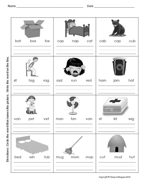 CVC WORDS Circle and Write