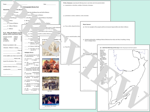 Mexico World Geography Test