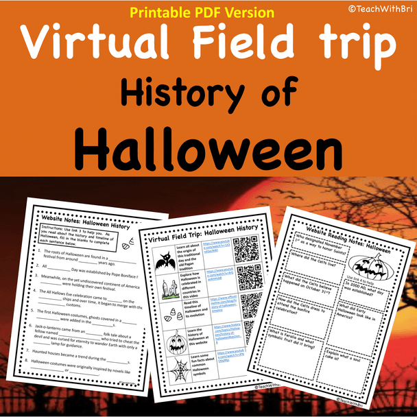 History of Halloween Virtual Lesson from TeachWithBri