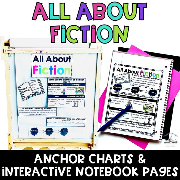 Characteristics of Fiction Text Anchor Charts & Interactive Notebook Pages