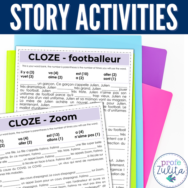 French Story Unit 9 - Super 7 Verbs in French Comprehensible Story & Activities