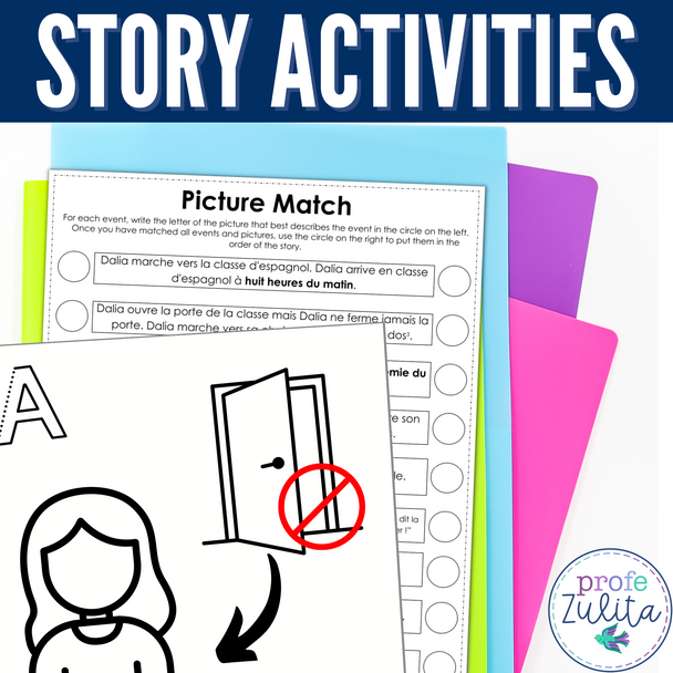 French Story Unit 5 - Time in French Comprehensible Story & Activities