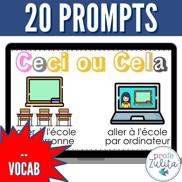 L'école French Would You Rather? Que Préfères Back to School Vocabulary Game