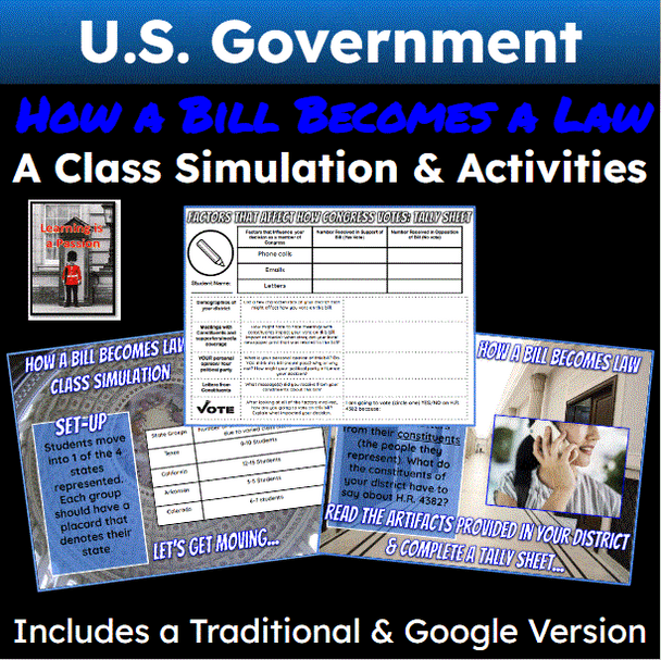 U.S. Government | Legislative Branch | How a Bill Becomes Law | Simulation