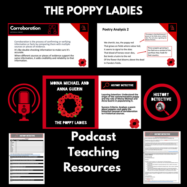 The Poppy Ladies: The history of the remembrance poppy podcast teaching resource