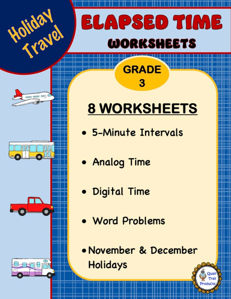 Elapsed Time Worksheets | Holiday Travel