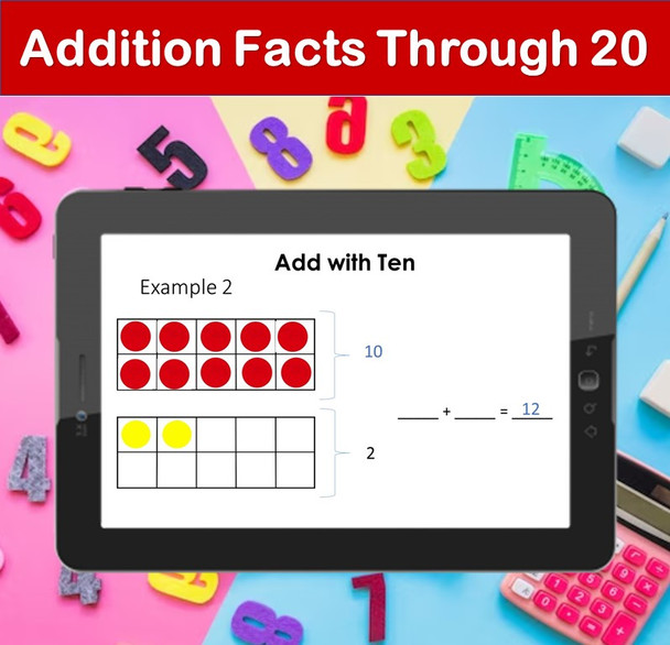 Addition Facts Through 20 | PowerPoint Lesson Slides for First Grade