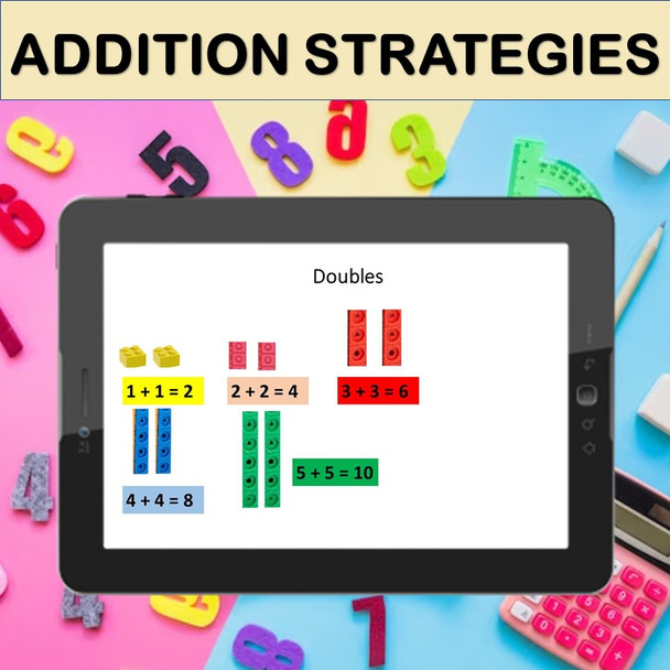 Addition Strategies | PowerPoint Lesson Slides First Grade Number Line Adding