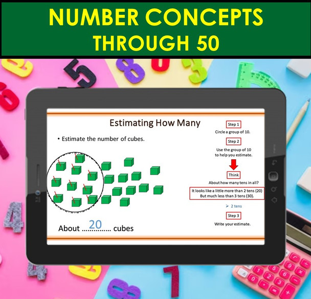 Number Concepts Through 50 | PowerPoint Lesson Slides for 2nd Grade