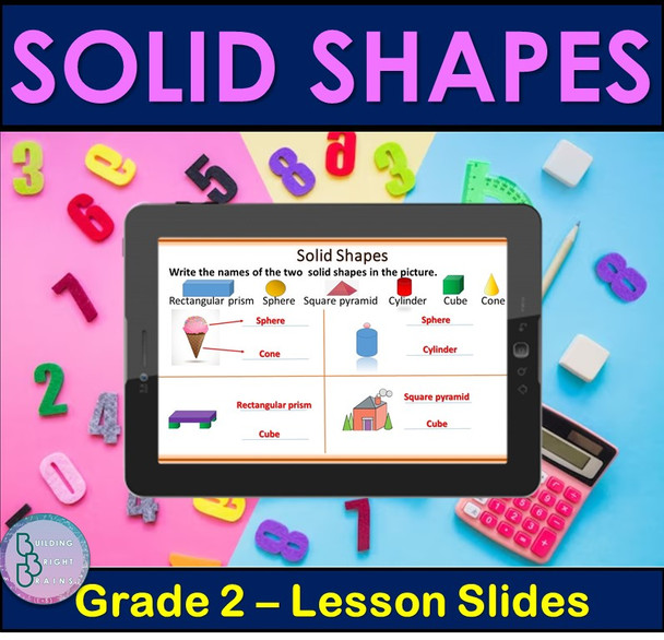 Solid Shapes Faces, edges, and vertices | PowerPoint Lesson Slides for 2nd Grade