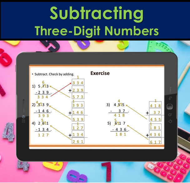 Subtracting Three-Digit Numbers | PowerPoint Lesson Slides for 2nd Grade