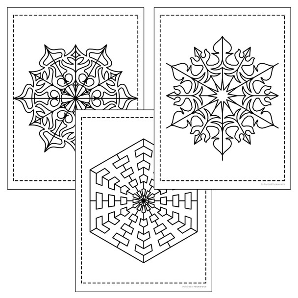 Winter Snowflakes Mandala Coloring Pages | Fun Middle School Activity