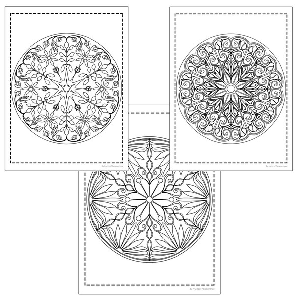 Spring Mandala Coloring Pages Set 1 | Fun Stress Relieving Activity