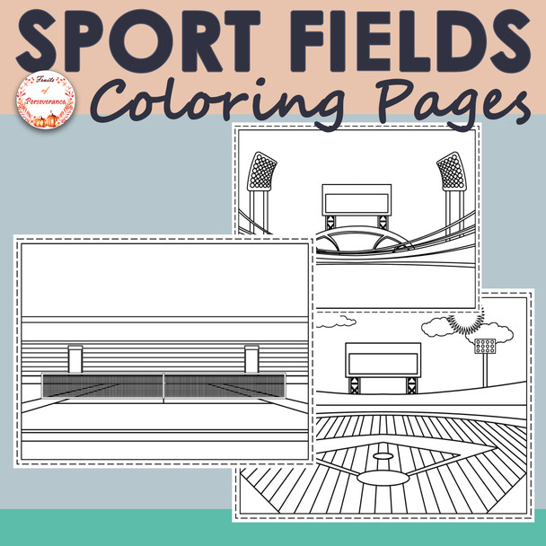 Sport Fields and Events Coloring Pages | Soccer and Football Games in Stadiums