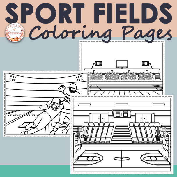 Sport Fields and Events Coloring Pages | Soccer and Football Games in Stadiums