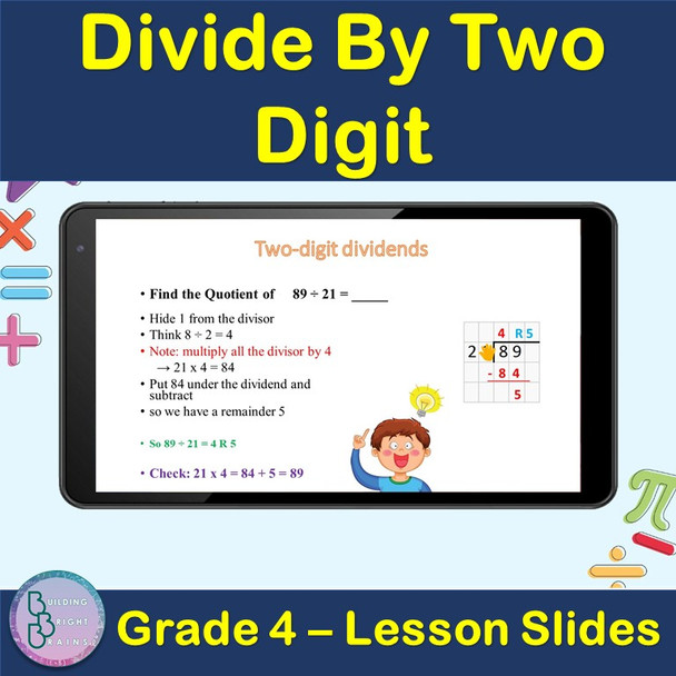 Division | Divide By Two Digit | 4th Grade PowerPoint Lesson Slides