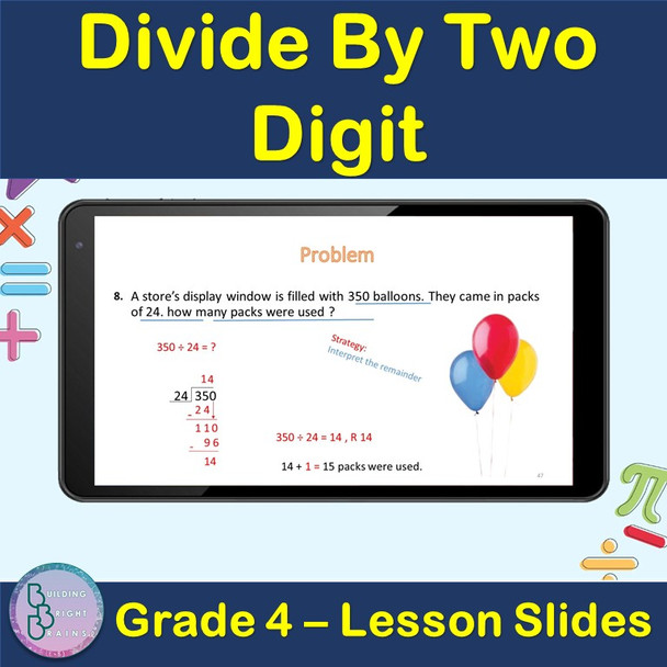 Division | Divide By Two Digit | 4th Grade PowerPoint Lesson Slides