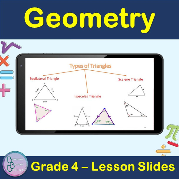 Geometry | 4th Grade PowerPoint Lesson Slides: Line, Circle, polygon, Triangle