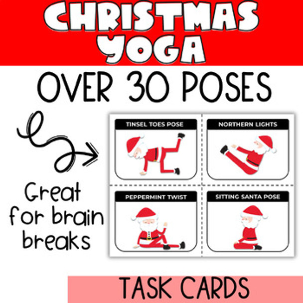 Christmas Yoga Task Cards | Elementary PE Yoga