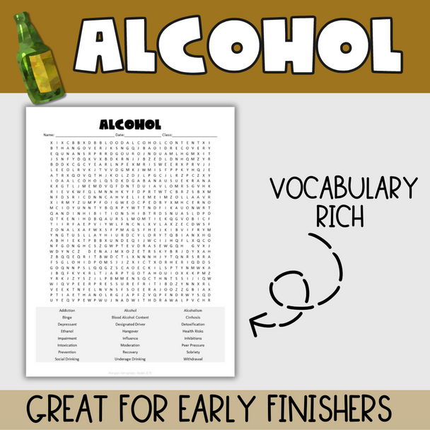 Alcohol Word Search Puzzle