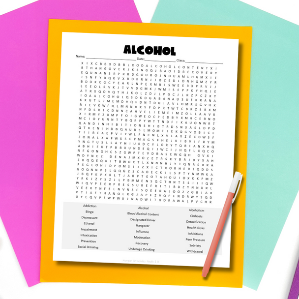 Alcohol Word Search Puzzle
