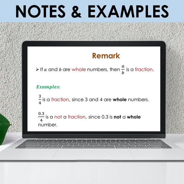 Decimal and Non Decimal Fractions PowerPoint Presentation Lesson Middle School