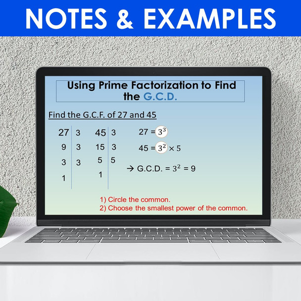 GCF and LCM PowerPoint Presentation Lesson Middle School Math