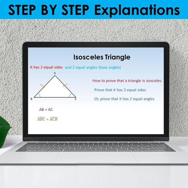 Types of Triangles PowerPoint Presentation Lesson Middle School Geometry