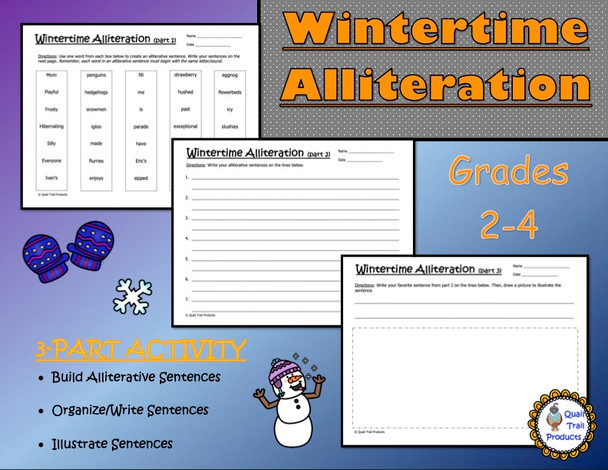 Winter Alliteration Worksheets