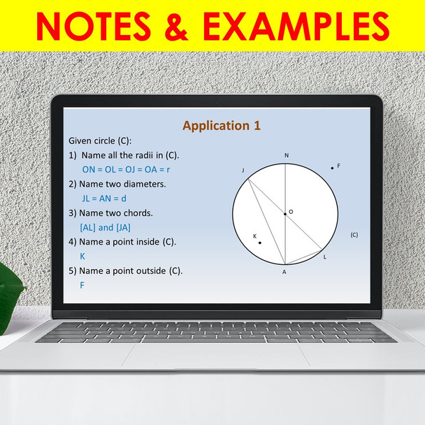 The Circle PowerPoint Presentation Lesson Middle School Geometry Circles