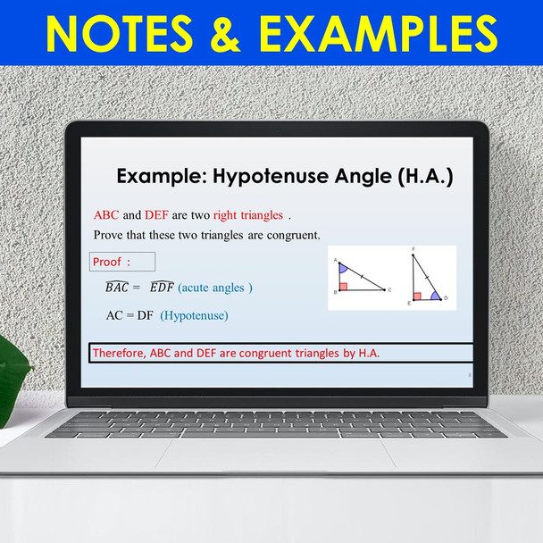 Congruent Right Triangles PowerPoint Presentation Lesson Middle School Geometry