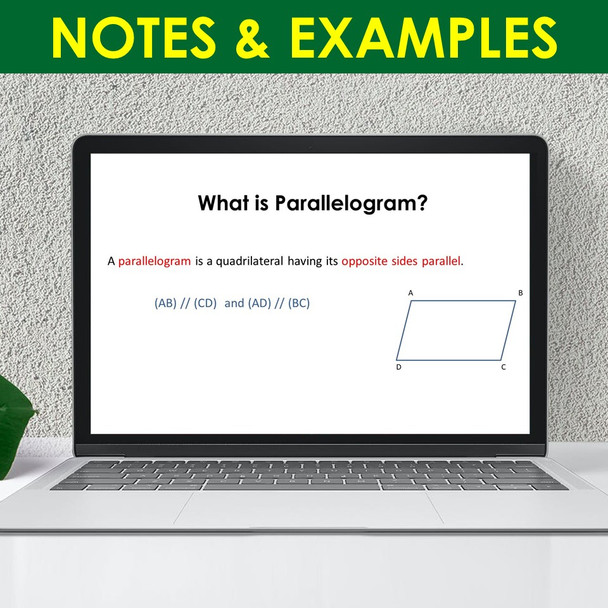 Parallelogram PowerPoint Presentation Lesson Middle School Geometry