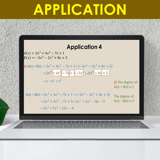 Polynomials of One Variable PowerPoint Presentation Math Lesson Middle School