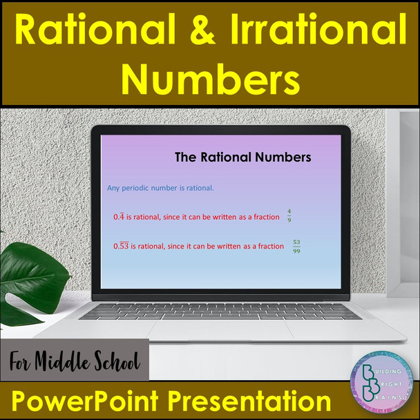 Rational & Irrational Numbers PowerPoint Presentation Math Lesson Middle School