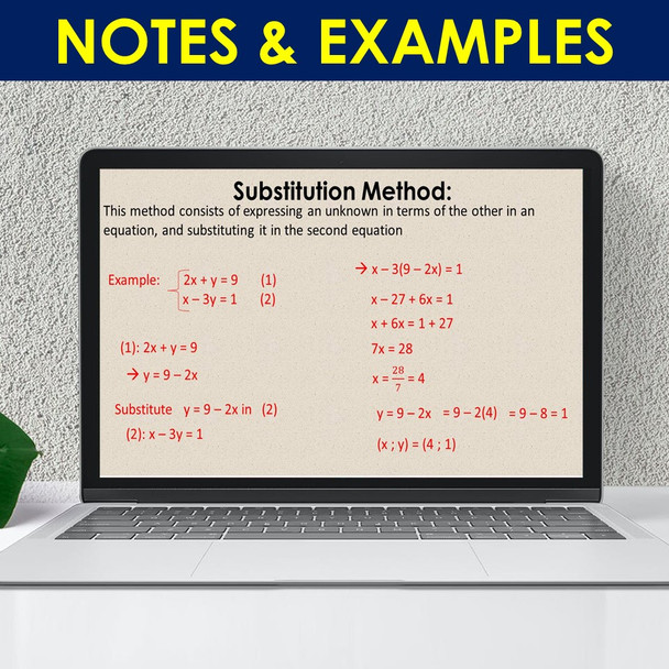 Systems of Equations PowerPoint Presentation Math Lesson slides