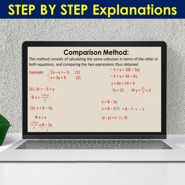 Systems of Equations PowerPoint Presentation Math Lesson slides