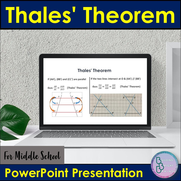 Thales' Theorem PowerPoint Presentation Lesson Middle School Geometry slides