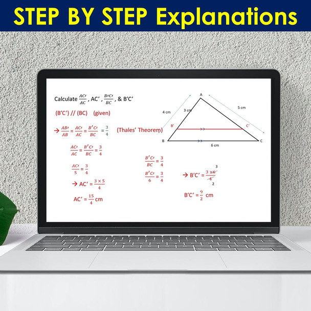 Thales' Theorem PowerPoint Presentation Lesson Middle School Geometry slides