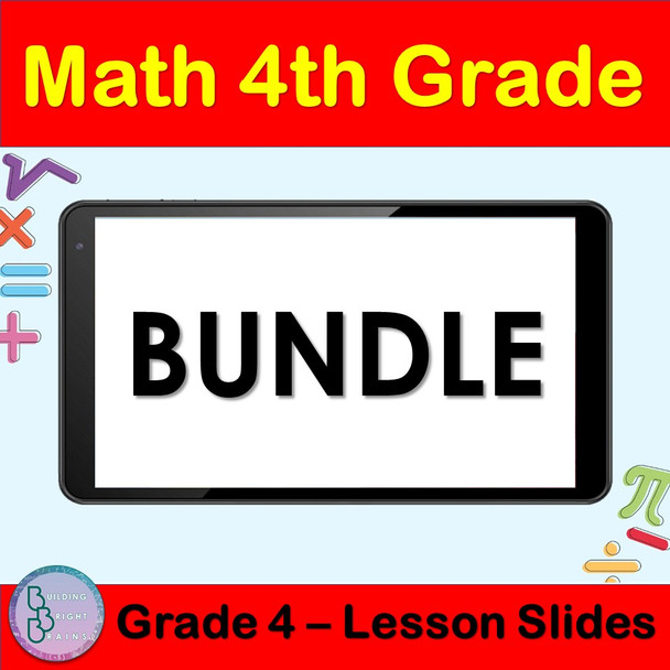 4th Grade Math Bundle | Decimals Fractions Geometry Multiplication Division