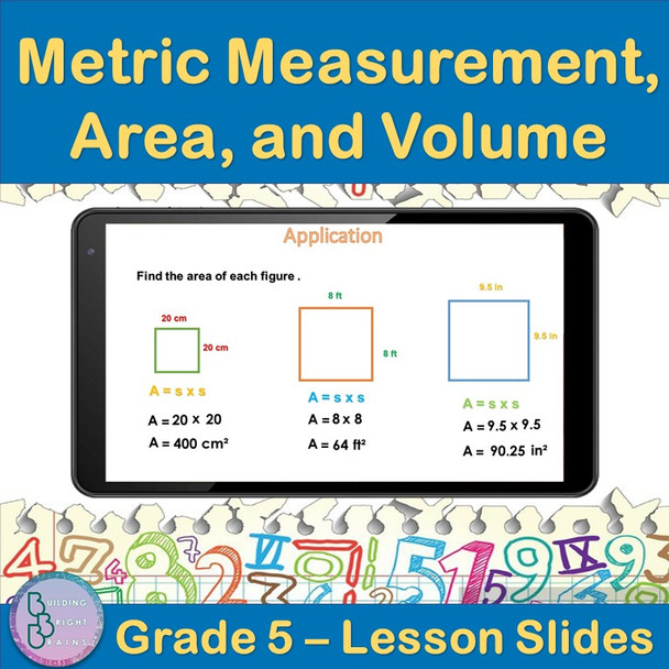Metric Measurement Area and Volume | 5th Grade PowerPoint Lesson Slides