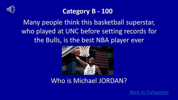 All About North Carolina Jeopardy Game