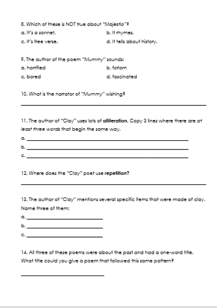 Wonders Reading 2020 Sixth Grade Weekly Selections Quiz Packet