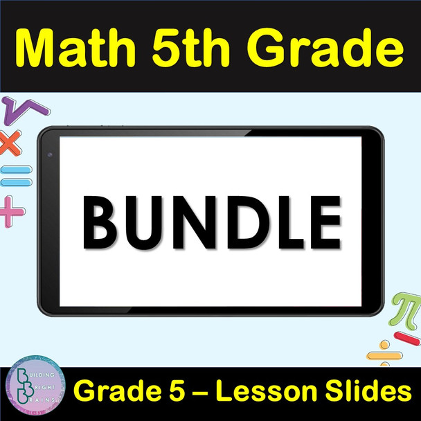5th Grade Math Bundle | Decimals Fractions Geometry Multiplication Division