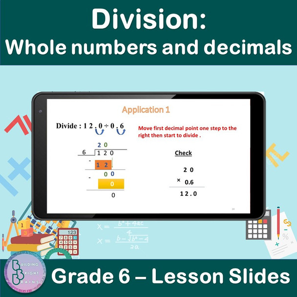 Division: Whole numbers and decimals | 6th Grade PowerPoint Lesson Slides