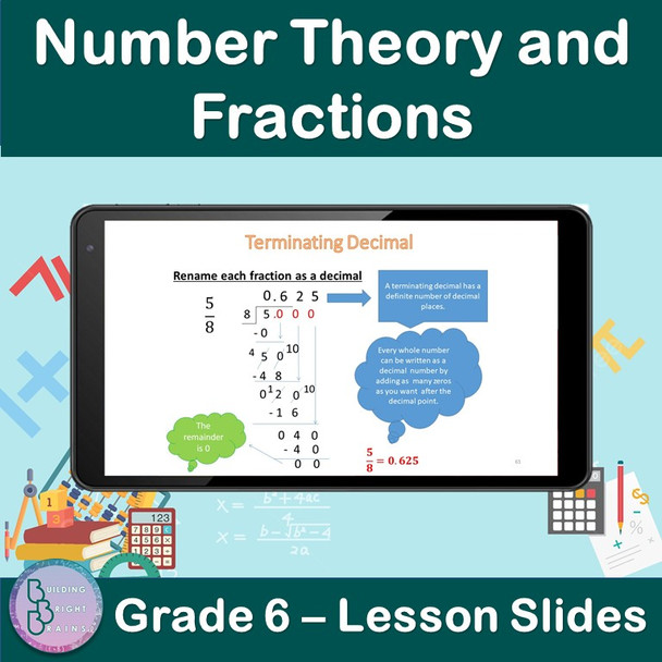 Number Theory and Fractions | 6th Grade PowerPoint Lesson Slides