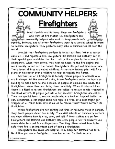 Community Helpers | Firefighters Thematic Unit