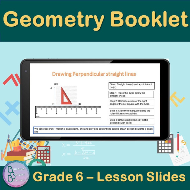 Geometry Booklet | 6th Grade PowerPoint Lesson Slides Triangles Circles Medians