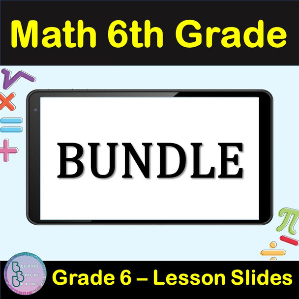 6th Grade Math Bundle | Fractions Ratio Geometry Multiplication Division Algebra